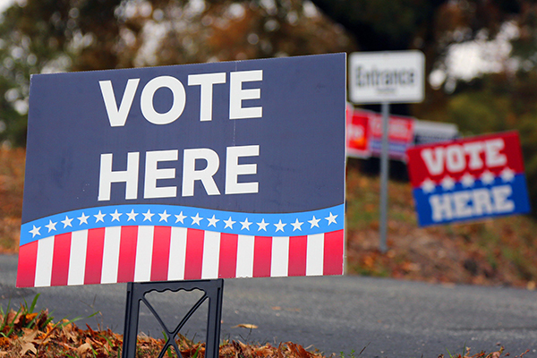 Vote Here signs